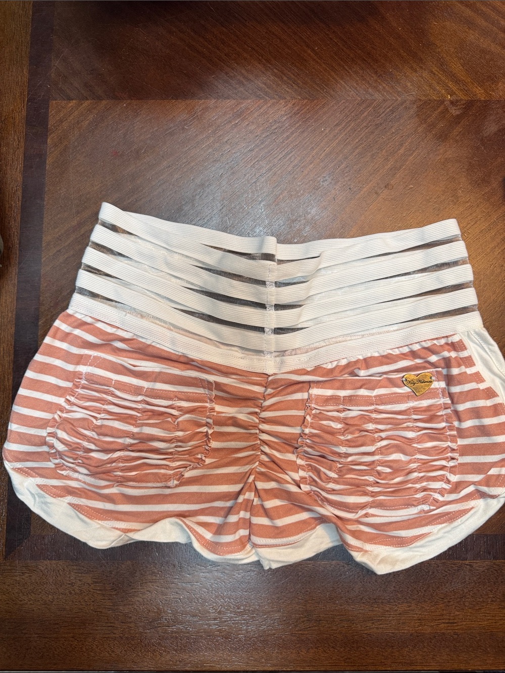 Cute Booty Lounge Pink and White Striped Athletic Shorts